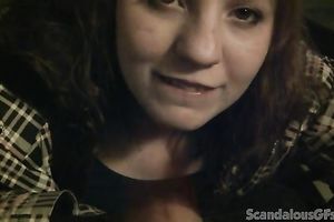 Chubby dilettante white girlfriend blowing penis on POV tape