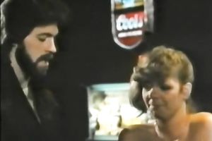 Elegant attractive slutty wife sits at the bar and getting attention