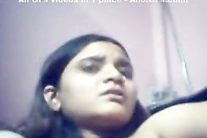 Amateur Indian juvenile chick flashes her large milk shakes on web camera