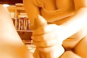 Short haired quite buxom brunette hair GF of my buddy gave worthy head