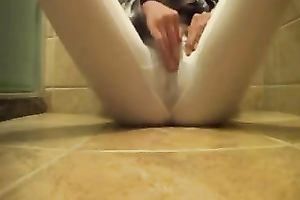 Filthy legal age teenager GF makes her nylon pantyhose soaked