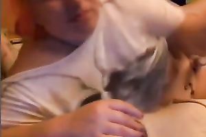 Big boobed GF masturbating with Hitachi sex toy in non-professional movie