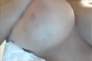 Awesome blond haired web camera big beautiful woman flashed and plays with her milk sacks