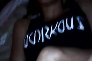 Cute and juvenile dark brown exgirlfriend masturbating