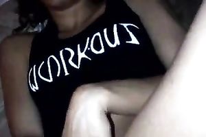 Cute and juvenile dark brown exgirlfriend masturbating