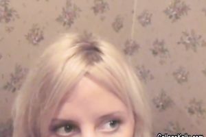 Hot and nice-looking blond teenie is horny to make her own home porn movie