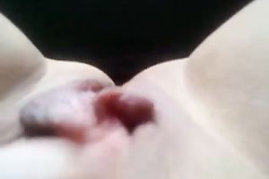 Close up movie scene of my favourite vehement GF fingering her bald pussy