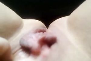 Close up movie scene of my favourite vehement GF fingering her bald pussy