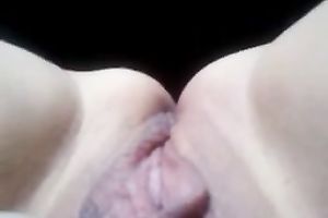 Close up movie scene of my favourite vehement GF fingering her bald pussy