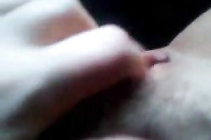 Close up movie scene of my favourite vehement GF fingering her bald pussy
