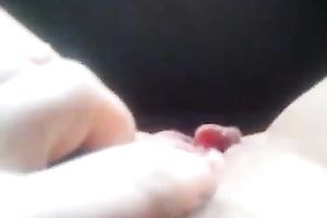 Close up movie scene of my favourite vehement GF fingering her bald pussy