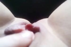 Close up movie scene of my favourite vehement GF fingering her bald pussy