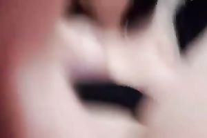 Dark haired eye catching hot playgirl with large titties was willing for some solo