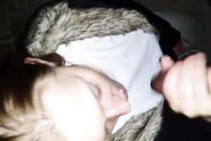 Kinky blue eyed nice-looking white bitch sucked my friend's rigid jock at night