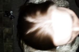 Kinky blue eyed nice-looking white bitch sucked my friend's rigid jock at night