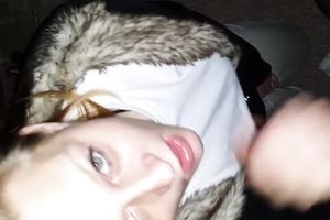 Kinky blue eyed nice-looking white bitch sucked my friend's rigid jock at night