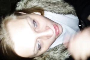 Kinky blue eyed nice-looking white bitch sucked my friend's rigid jock at night