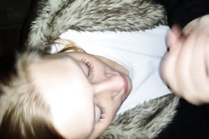 Kinky blue eyed nice-looking white bitch sucked my friend's rigid jock at night