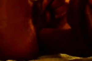 Kinky non-professional large bottomed black nympho teases her pussy with vibrator