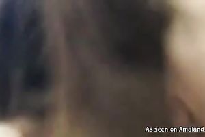 Bosomy beautiful non-professional dark head just enjoys engulfing rock hard large jock