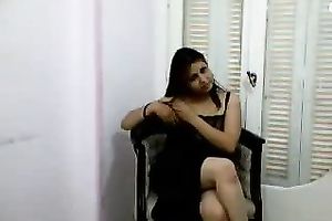 Busty brunette hair black skin girlfriend strips and shows me her goodies