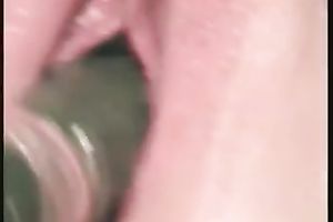 Pimple skin zucchini in the hairless wet crack of my girlfriend