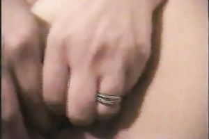 My aroused BBW white trash hotwife finger copulates her freshly bald snatch