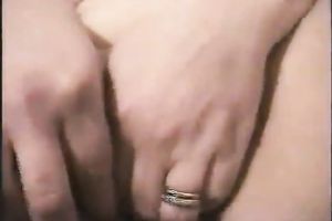 My aroused BBW white trash hotwife finger copulates her freshly bald snatch