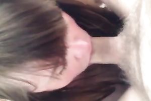 Kinky dilettante white wife with dark hair provided my friend's tool with BJ