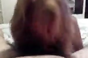 Beautiful curly haired teeny girlfriend sucks my pecker in tempting way