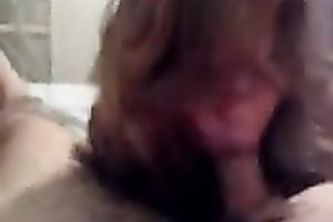 Beautiful curly haired teeny girlfriend sucks my pecker in tempting way