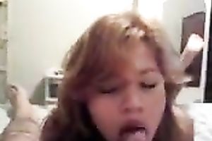 Beautiful curly haired teeny girlfriend sucks my pecker in tempting way