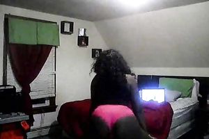 Nice and wet gazoo of a dark hooker bitch in my bedroom