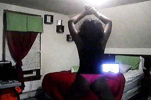 Nice and wet gazoo of a dark hooker bitch in my bedroom