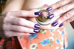 Tattooed breast of my wife looks like an eye with that jewelry