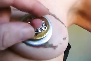 Tattooed breast of my wife looks like an eye with that jewelry