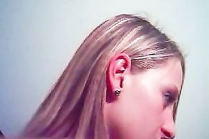 Cute golden-haired GF sucks my subrigid jock with great enthusiasm