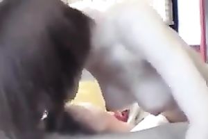 Asian perverted girlfriend eagerly blowing my ramrod on webcam