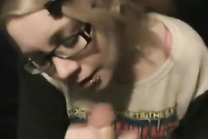 Foureyed gamer engulfing large schlong balls unfathomable in POV video