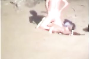 I spied on this barefaced pair fucking on the beach