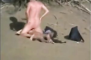 I spied on this barefaced pair fucking on the beach