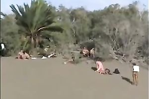 I spied on this barefaced pair fucking on the beach