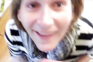 My white bitch takes messy facial after pov oral-service