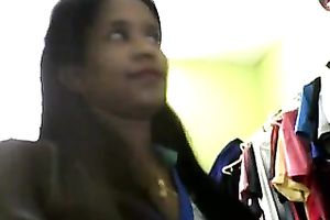 Sizzling Indian gal posing and stripping seductively in front of camera