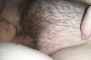 Lewd bulky ex-wife of my neighbor was rubbing her own hairy twat