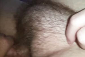 Lewd bulky ex-wife of my neighbor was rubbing her own hairy twat