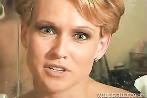 Horny and sexually excited blondie with short hair acquires screwed