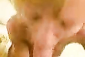 Short haired blond college wench attacks my giant pecker with her face hole