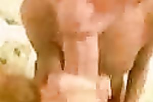 Short haired blond college wench attacks my giant pecker with her face hole