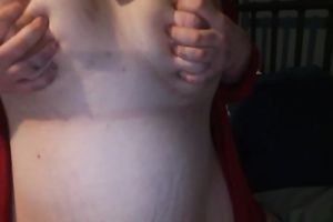 Torrid pallid lusty web camera nympho was playing with her flawless large tits